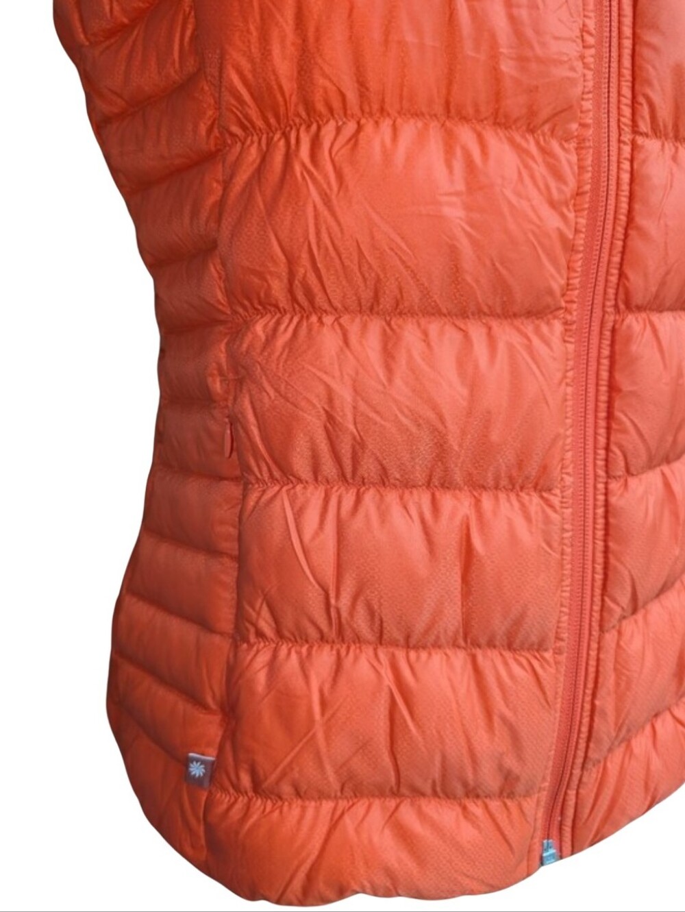 Athleta Downalicious Premium Goose Down Quilted Puffer Vest Orange Small S - Picture 7 of 9